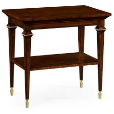 Modern Furniture Rectangular End Table with Brass Hardware
