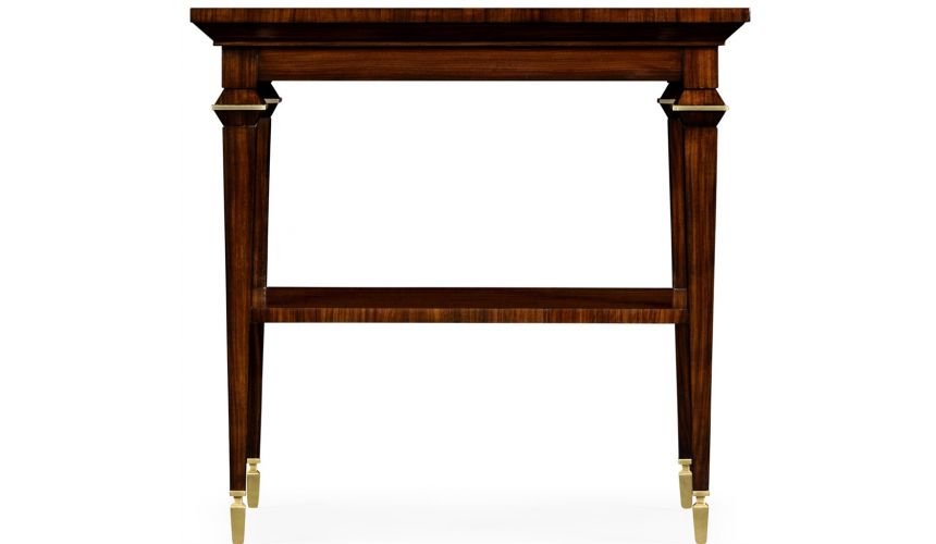 Modern Furniture Rectangular End Table with Brass Hardware