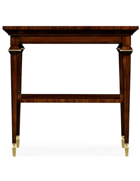 Modern Furniture Rectangular End Table with Brass Hardware