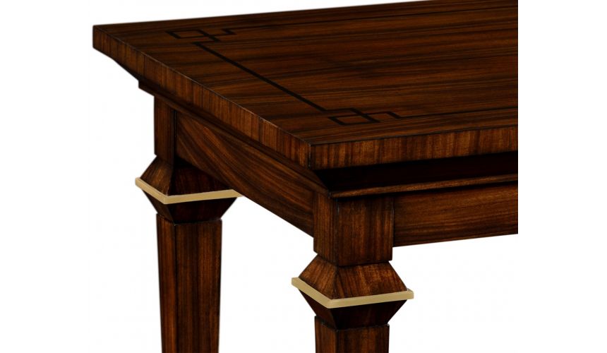 Modern Furniture Rectangular End Table with Brass Hardware