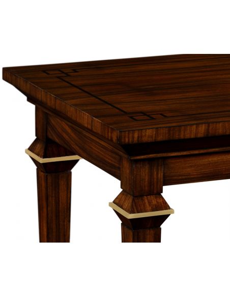 Modern Furniture Rectangular End Table with Brass Hardware