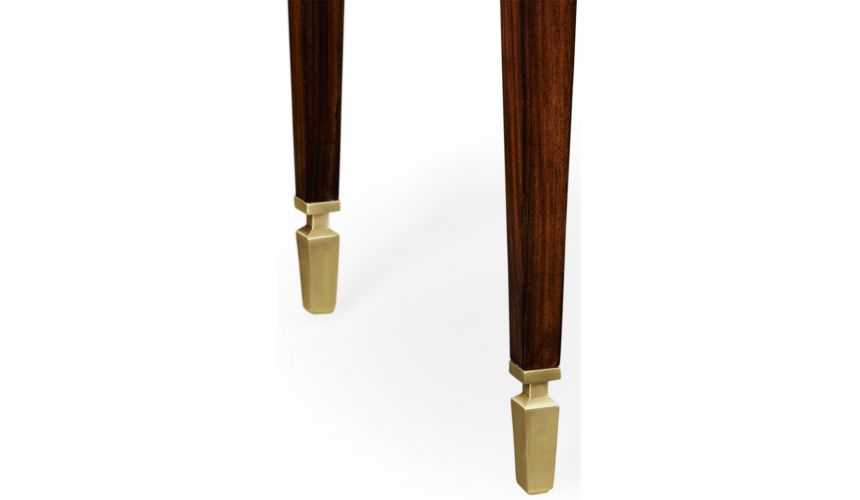 Modern Furniture Rectangular End Table with Brass Hardware