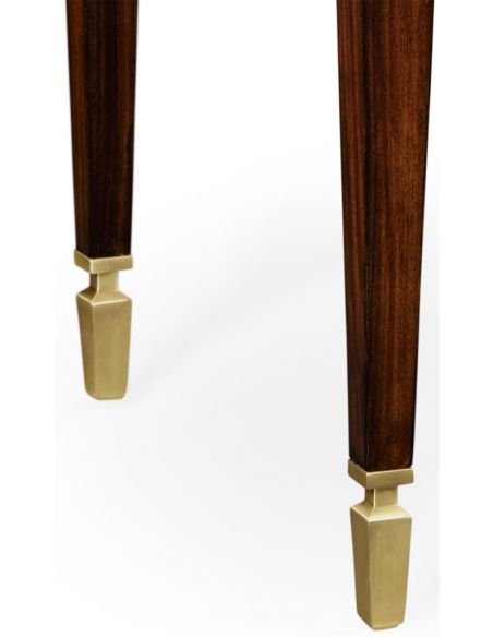 Modern Furniture Rectangular End Table with Brass Hardware