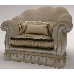 Luxury Leather & Upholstered Furniture Scalloped Upholstered Club Chair