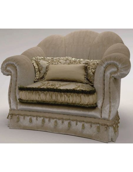 Scalloped Upholstered Club Chair