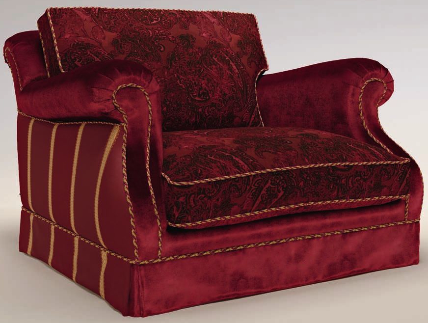 Luxury Leather & Upholstered Furniture Fully Upholstered Sofa W/ Cushioned Back