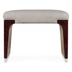 LUXURY BEDROOM FURNITURE Leather Upholstered Dressing Stool 2