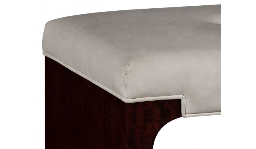 LUXURY BEDROOM FURNITURE Leather Upholstered Dressing Stool