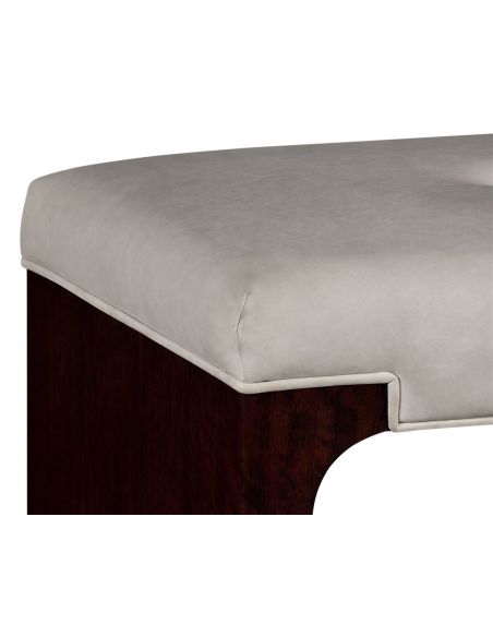 LUXURY BEDROOM FURNITURE Leather Upholstered Dressing Stool