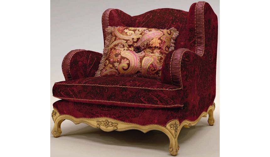 Luxury Leather & Upholstered Furniture Upholstered Winged Sofa