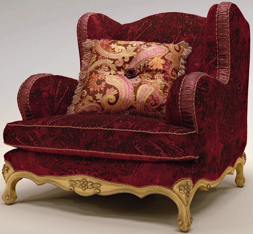 Luxury Leather & Upholstered Furniture Upholstered Winged Sofa
