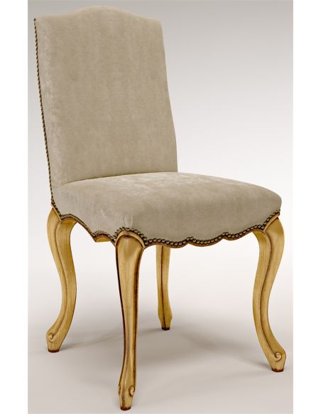 Upholstered Side Chair W/ Curved Legs