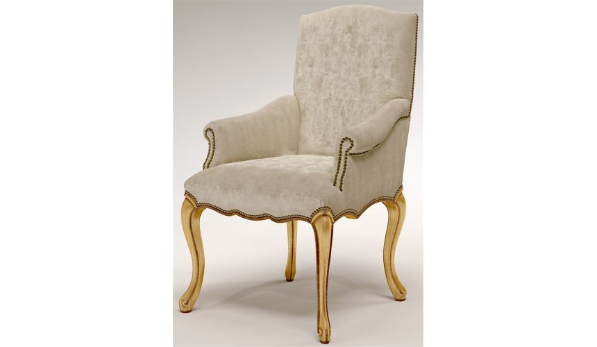 Texture Upholstered Arm Chair, Upholstered Arm Dining Chairs