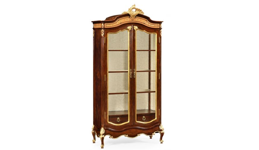 Breakfronts & China Cabinets French Style Crown Topped Armoire