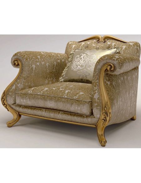 Texture Upholstered Scrolled Armchair