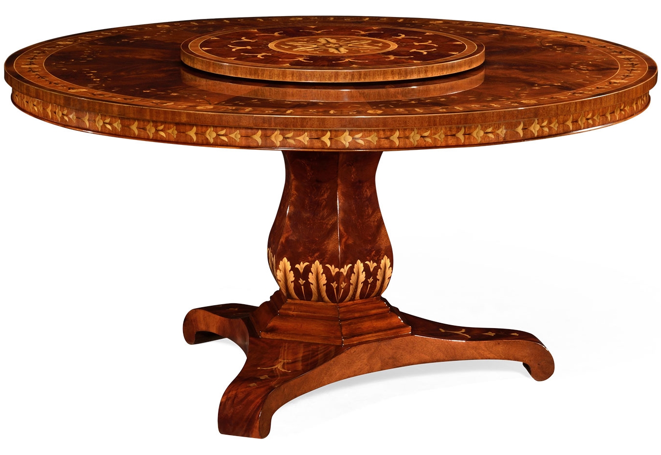 Dining Tables Patterned Round Pedestal Table