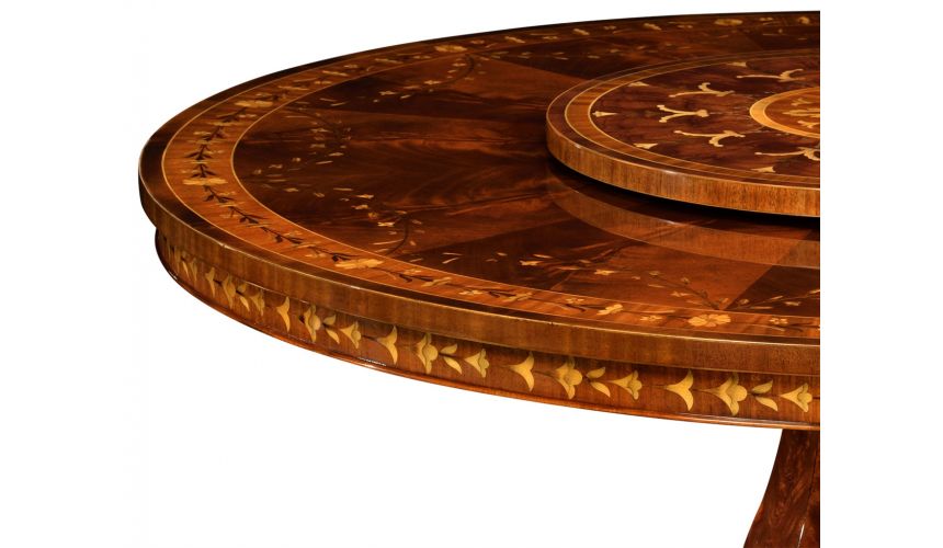 Dining Tables Patterned Round Pedestal Table
