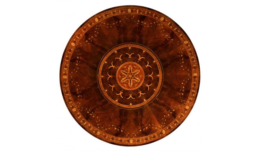 Dining Tables Patterned Round Pedestal Table