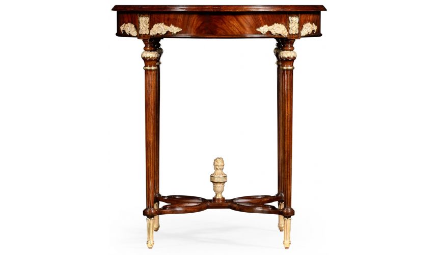 Round & Oval Side Tables Mahogany round table with gilded accents