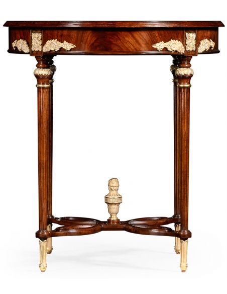 Round & Oval Side Tables Mahogany round table with gilded accents