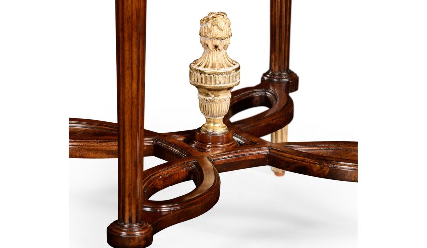 Round & Oval Side Tables Mahogany round table with gilded accents