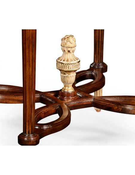 Round & Oval Side Tables Mahogany round table with gilded accents