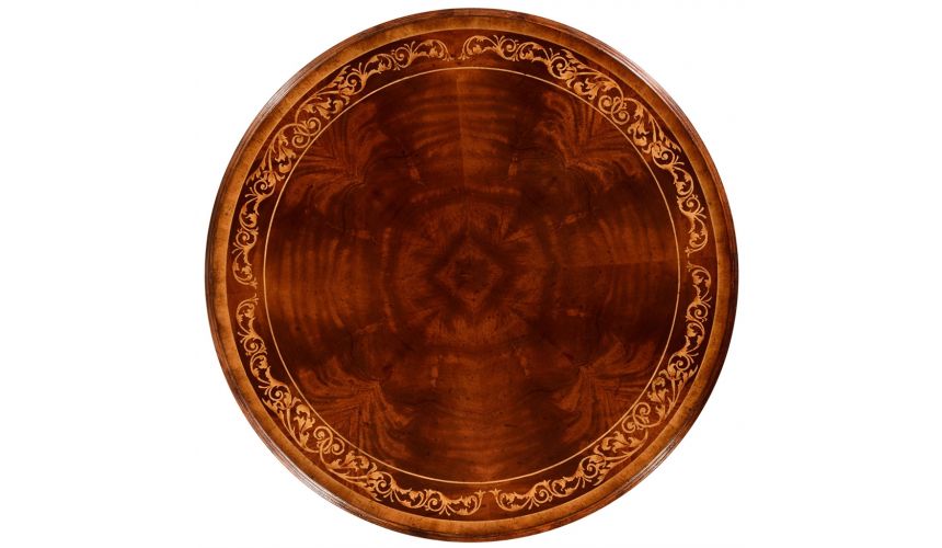 Round & Oval Side Tables Mahogany round table with gilded accents