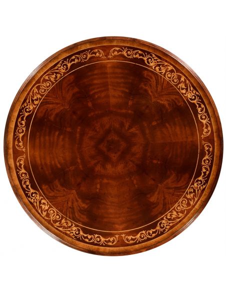 Round & Oval Side Tables Mahogany round table with gilded accents
