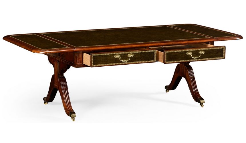 Coffee Tables Rectangular mahogany drop leaf coffee table
