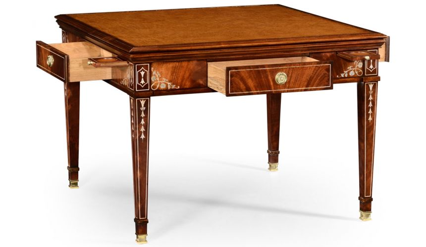 Game Card Tables & Game Chairs Game table in mahogany with mother of pearl inlay