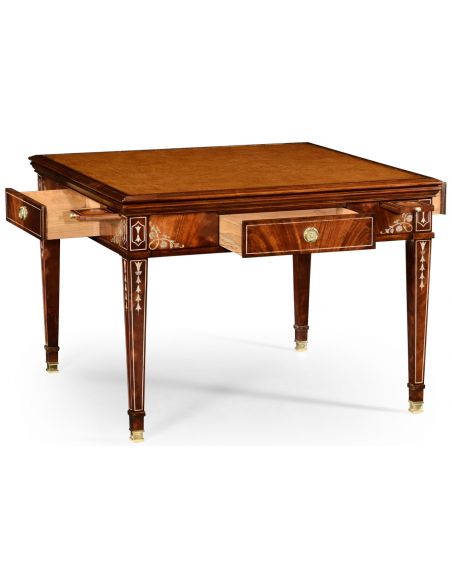 Game Card Tables & Game Chairs Game table in mahogany with mother of pearl inlay