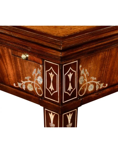 Game Card Tables & Game Chairs Game table in mahogany with mother of pearl inlay