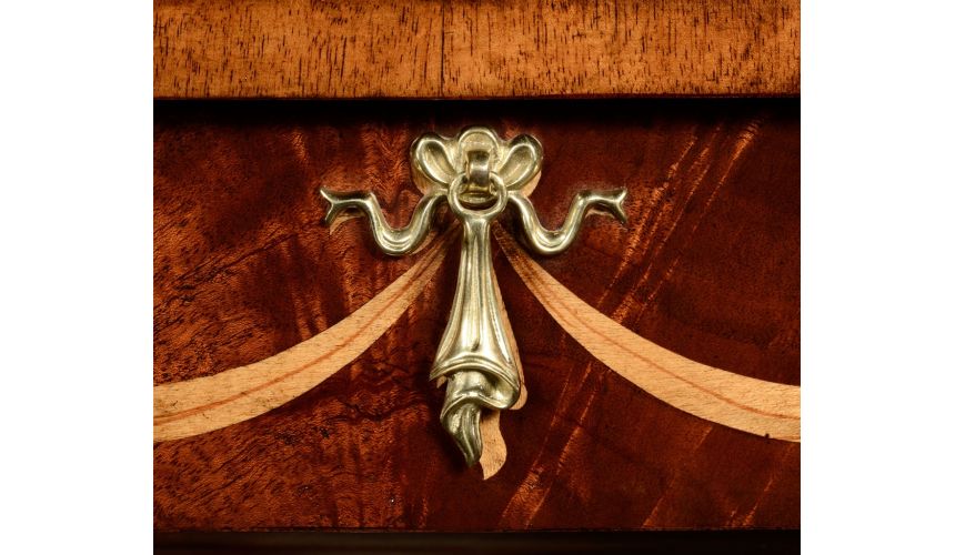 Round & Oval Side Tables Oval mahogany lamp table with gold inlay