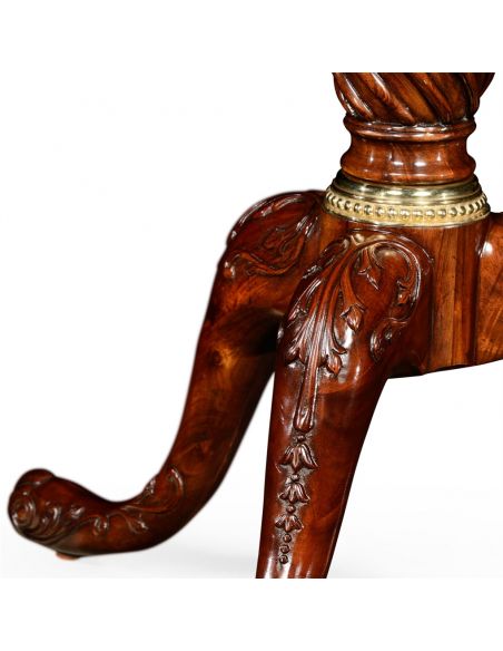 Round & Oval Side Tables Oval mahogany lamp table with gold inlay