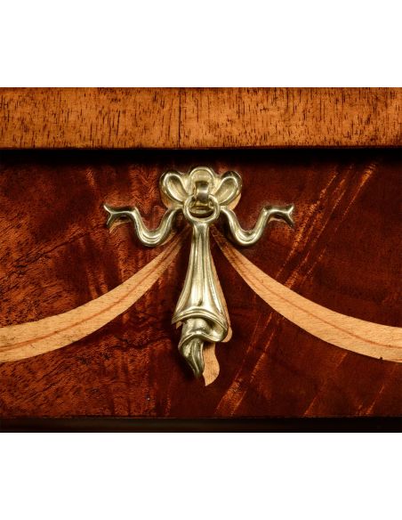 French Style Furniture Oval Shaped End Table with Drawer