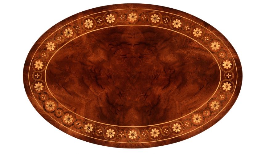 French Style Furniture Oval Shaped End Table with Drawer