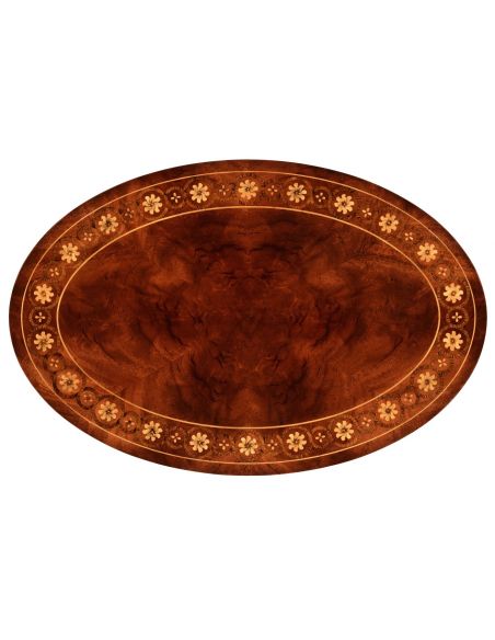 French Style Furniture Oval Shaped End Table with Drawer