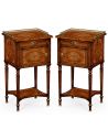Square & Rectangular Side Tables Regency Style Laurel Burr Veneered bedside Cabinets-31
