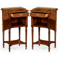 Square & Rectangular Side Tables Regency Style Laurel Burr Veneered bedside Cabinets-31 2
