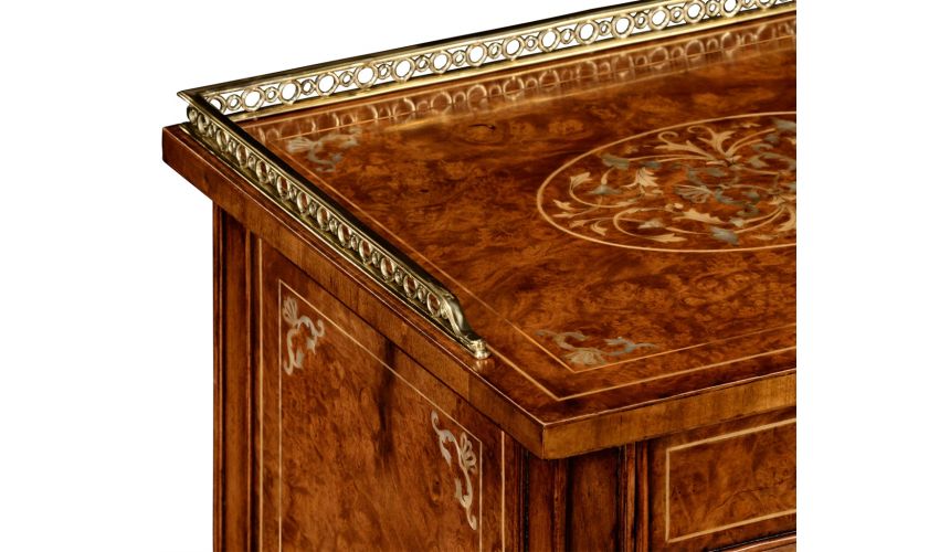 Square & Rectangular Side Tables Regency Style Laurel Burr Veneered bedside Cabinets-31