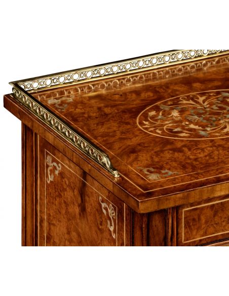 Square & Rectangular Side Tables Regency Style Laurel Burr Veneered bedside Cabinets-31