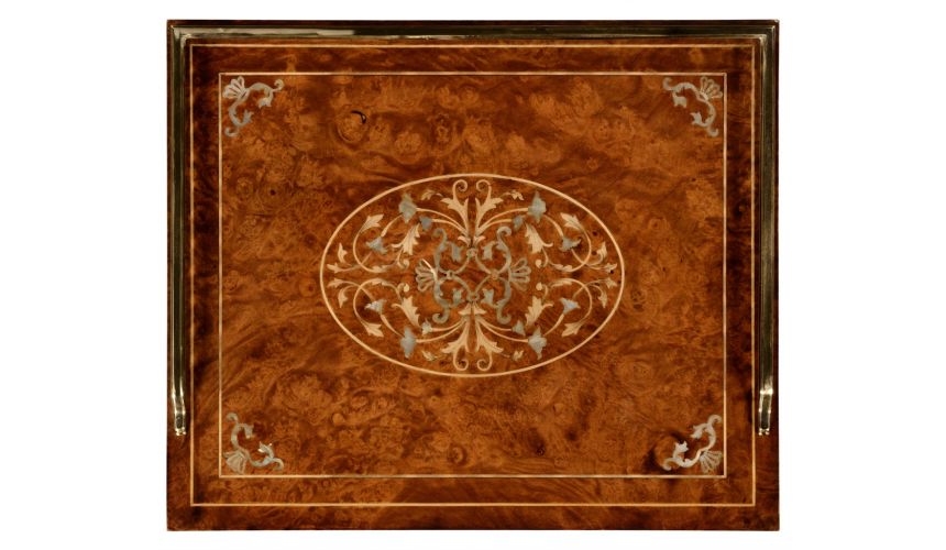 Square & Rectangular Side Tables Regency Style Laurel Burr Veneered bedside Cabinets-31