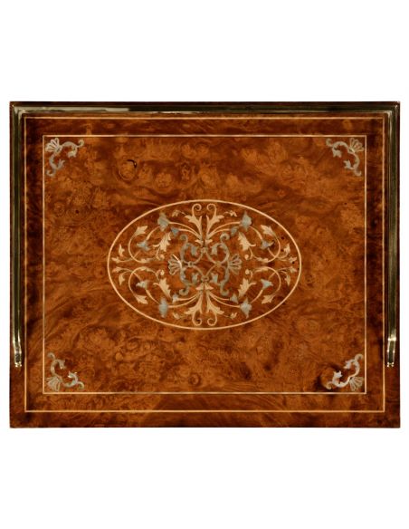 Square & Rectangular Side Tables Regency Style Laurel Burr Veneered bedside Cabinets-31