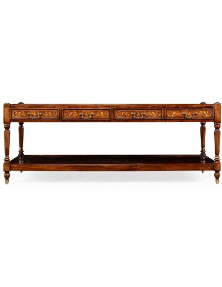 Coffee Tables Burr and mother of pearl inlaid rectangular coffee table