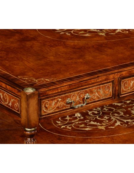Coffee Tables Burr and mother of pearl inlaid rectangular coffee table