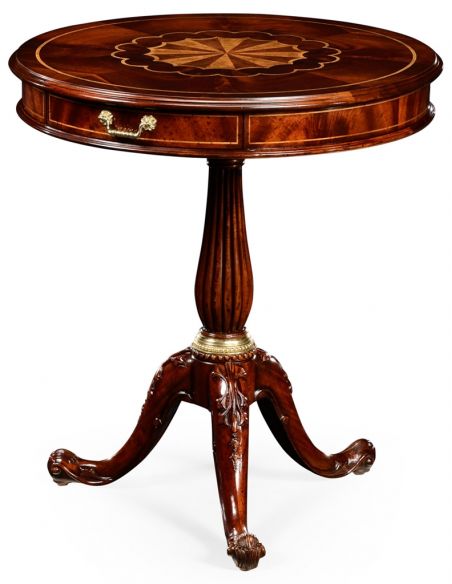 Patterned Round Pedestal Table