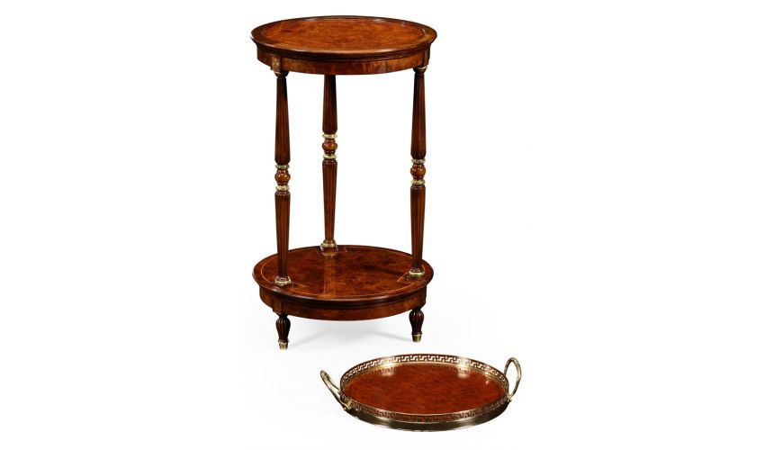 Decorative Accessories Round End Table with Tray