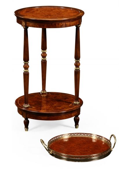 Decorative Accessories Round End Table with Tray