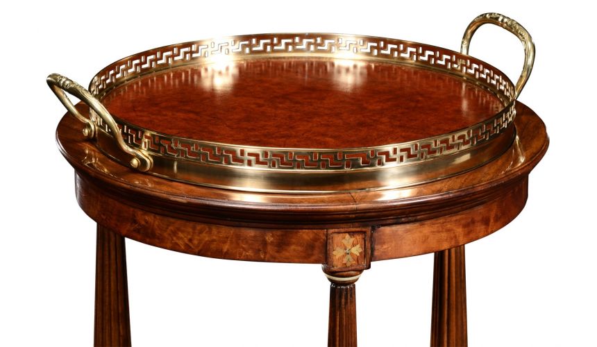 Decorative Accessories Round End Table with Tray