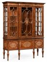Breakfronts & China Cabinets Breakfront Display Cabinet with Adjustable Glass Shelves-15